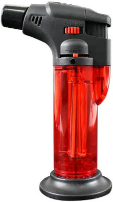 ZipFlame ® New Refillable small handheld Jet Flame blow torch lighter Cigar Plastic Gas Lighter(Red, Pack of 1)