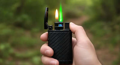 DoreAsk GIVER QD113 Lighter – Dual Jet & Normal Flame with Flame Adjuster Steel Electronic Gas Lighter(Black, Pack of 1)