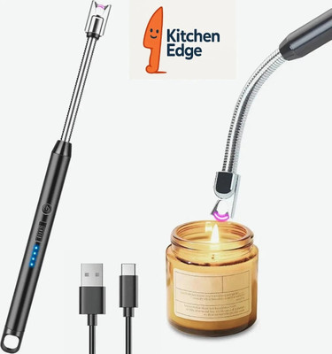 KitchenEdge USB Electric Kitchen Gas Lighter For Gas, Candle etc. 360° rotatable Steel Electronic Gas Lighter(Multicolor, Pack of 1)
