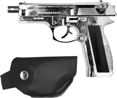 Nexshop 608 Metal Body Heavyweight Refillable Mouser Gun Shape Cigarette Gas Lighter Steel Gas Lighter(Silver, Pack of 1)
