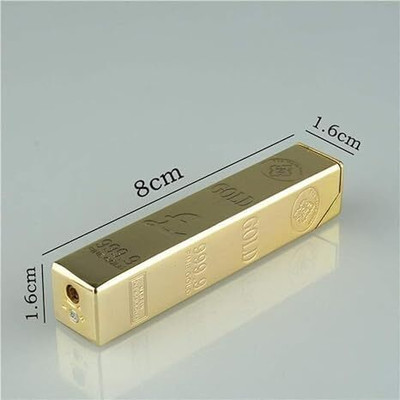 RAPISH Gold Bar Lighter Fire Butane Gas Smoke Lighter Inflatable Cigarette Iron Gas Lighter(Gold, Pack of 1)