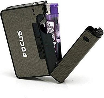 Winskey Focus Smart Automatic Cigarette Case With Inbuilt Refillable Lighter Plastic Gas Lighter(Multicolor, Pack of 1)