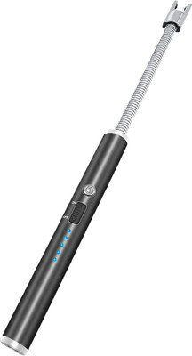 Hiwaga Flameless Windproof USB lighter 360deg Flexible Neck Arc lighter Aluminium Electronic Gas Lighter(Black, Pack of 1)