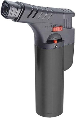 Ala Flame Cigar Cigarette Heavy Double Jet Flame Lighter Adjustable Flame Lock with Lighter Stand Multi Outdoor lighter Pocket Lighter(Black)