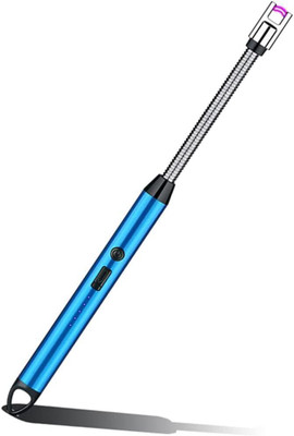 JERITO Rechargeable Gas Lighter For Kitchen Stove,Candle, 360deg Flame Adjustable M130 Plastic, Steel Electronic Gas Lighter(Multicolor, Pack of 1)