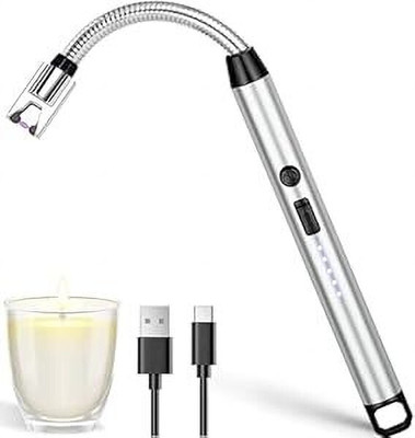 FAVSTORE USB Rechargeable Flexible Arc Lighter - Windproof & Flameless Plasma Design Iron Electronic Gas Lighter(Multicolor, Pack of 1)