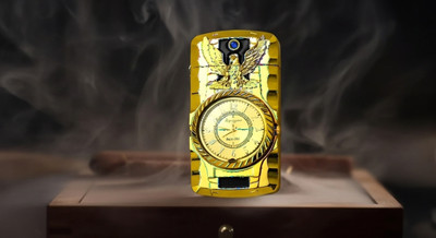 WeHigh Pocket Watch Lighter with Jet Flame & Vintage Design – Refillable Metal Steel Gas Lighter(Gold, Pack of 1)