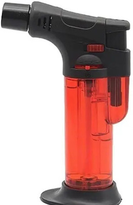 J B Creations Blow Torch Lighter Fire Gun Jet Flame Refillable Gas Lighter Windproof Barbeque Plastic Gas Lighter(Multicolor, Pack of 1)