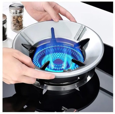 Piru Silver Stand Gas Saver Jali Ring Fire & Windproof color-silver Iron Manual Gas Stove(3 Burners)