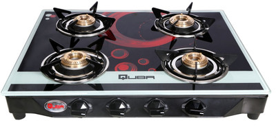 Quba B4 Pink Circle Glass Manual Gas Stove(4 Burners)