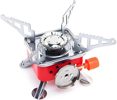 FINARO Portable Mini camping Stove For camping or other outdoor activities. Stainless Steel Manual Butane Gas Stove(1 Burners)