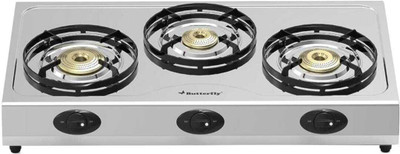 Butterfly Stainless Steel Manual Gas Stove(3 Burners)