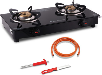 WONDERCHEF Zest Neo Glass Manual Gas Stove(2 Burners)
