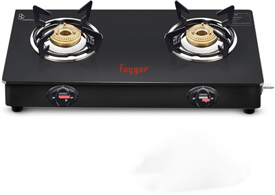 Fogger Black Glasstop Iron Manual Gas Stove(2 Burners)
