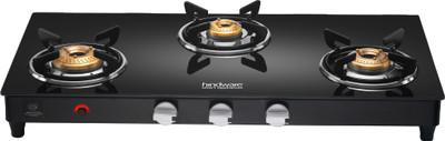 Hindware Smart Appliances ARMO Plus GL 3B AI BLK Glass Automatic Gas Stove(3 Burners)