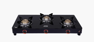 Jifera Fabby 3 BR M Glass, Iron Manual Gas Stove(3 Burners)