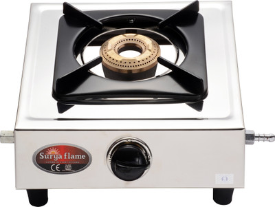 Suryaflame Single Burner Chulha LPG 1 Burner Manual Ignition Panther Stainless Steel Manual Gas Stove(1 Burners)