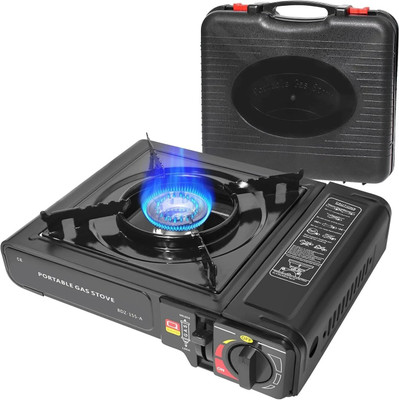 SEVENSPACE 2-in-1 Camping Gas Stove | Portable Outdoor Cooking & Backpacking Gear Stainless Steel Automatic Butane Gas Stove(1 Burners)