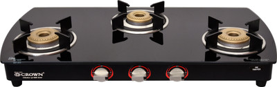 CROWN JED CURVE G003 NA Glass Manual Hob(3 Burners)