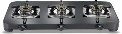 Greenchef Stylo three tornado brass burner glasstop with 7years warranty on glass Glass Manual Gas Stove(3 Burners)