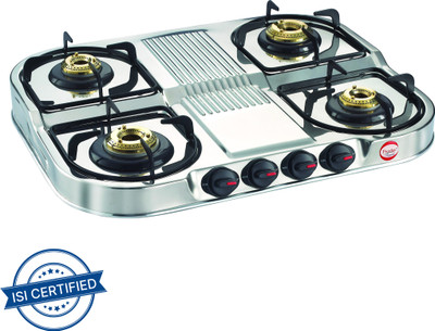 Prestige Royale Stainless Steel Manual Gas Stove(4 Burners)