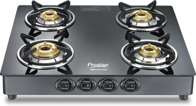 Prestige Plus Top Table- GTM 04 Glass Manual Gas Stove(4 Burners)