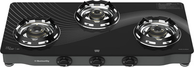 Butterfly Renz Glass Manual Gas Stove(3 Burners)