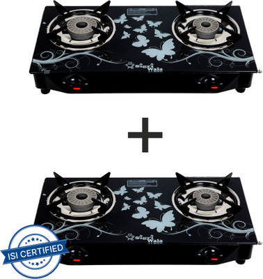 Sigri-wala 2 Pc Set Tornado Delux Design Glass Manual Gas Stove  (2 Burners) For Rs. 1679 @ 90 %