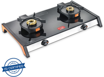 Prestige Svachh GSTV-02 Glass Manual Gas Stove(2 Burners)
