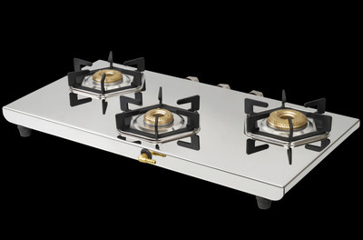 BIGFLAME PNG Power Exel Hexa Stainless Steel Manual Gas Stove(3 Burners)
