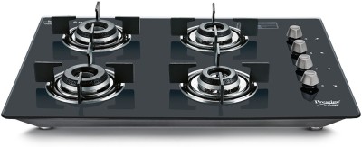 Prestige Desire Hobtop PHTD 04 AI Black L P Gas Table with 8mm Thick Superior Toughened Glass Automatic Hob(4 Burners)