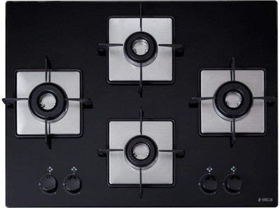 Elica FLEXI EC 470 DX BK Glass Automatic Hob(4 Burners)