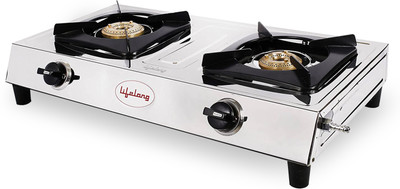 Lifelong Stainless Steel 2 Burner, ISI Certified Stainless Steel Manual Gas Stove (2 Burners) For Rs. 879 @ 71 %