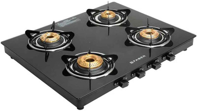 FABER COOKTOP SPARK 4BB BK Brass Manual Hob(4 Burners)