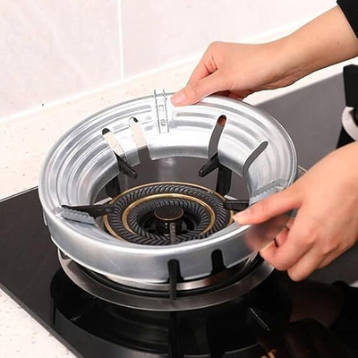 TRK HUB Design Silver Gas Saver Burner Stand Gas Chula Burner Gas Saver Stand Pack of 2 Iron Manual Gas Stove(1 Burners)