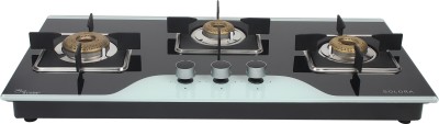 Solora Alpha 3 Burner LP Gas Stove SHTA-03 Toughened Black/White Glass, Stainless Steel Automatic Gas Stove(3 Burners)
