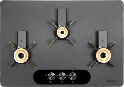 FABER Faber Hob Magiclift HT753|Liftable Burners|Toughened Glass|Easy Cleaning Glass Automatic Hob(3 Burners)