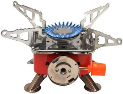 Bluejack Portable Gas Stove Square-Shaped Gas Butane Burner Camping Stove Folding Furnace Stainless Steel Manual Gas Stove(1 Burners)