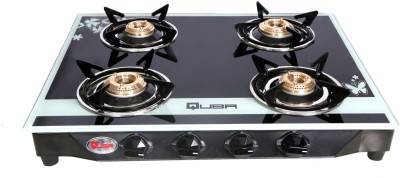 Quba B4 Silver star Glass Manual Gas Stove(4 Burners)