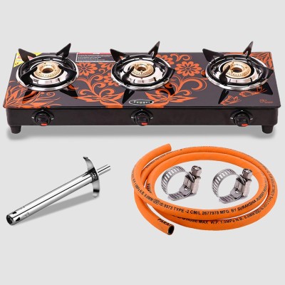 Fogger Acura MF Combo with Hose Pipe & Lighter Glass Manual Gas Stove(3 Burners)