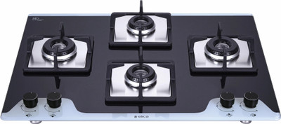 Elica FLEXI HCT 470 DX BK DUAL TONE Glass Automatic Hob(4 Burners)