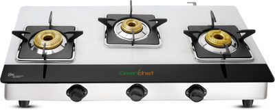 Greenchef Blaze JUMBO Burner Glass Manual Gas Stove(3 Burners)