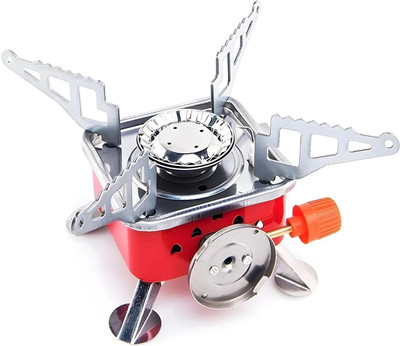 rich mart Portable Foldable Camping Stove-Lightweight for Hiking & Picnics Stainless Steel Manual Gas Stove(1 Burners)