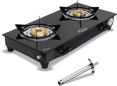 Fogger Bruto Glass, Stainless Steel Manual Gas Stove(2 Burners)