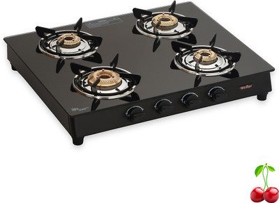 Rich flame Bright Magic Glass Manual Gas Stove(4 Burners)