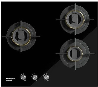Crompton HOB-SS3D603-MBL Glass Automatic Hob(3 Burners)