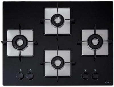 Elica FLEXI HCT 470 DX BK Glass Automatic Hob(4 Burners)