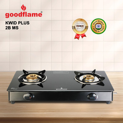 goodflame Nano Plus 2 Burner ISI Quality Mark gas stove Glass Manual Gas Stove(2 Burners)