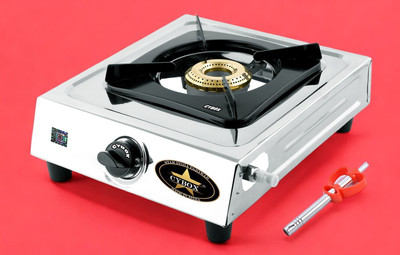 CYBOX Heavy Single Burner Gas Stove With Lighter GS6 Stainless Steel Manual Gas Stove(1 Burners)