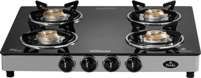 Sunflame GT PRIDE 4B SS Glass Manual Gas Stove(4 Burners)